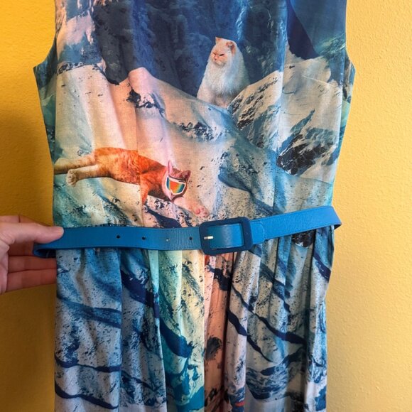 Whimsy Without End A-Line Dress in Snow Cats - Picture 3 of 14